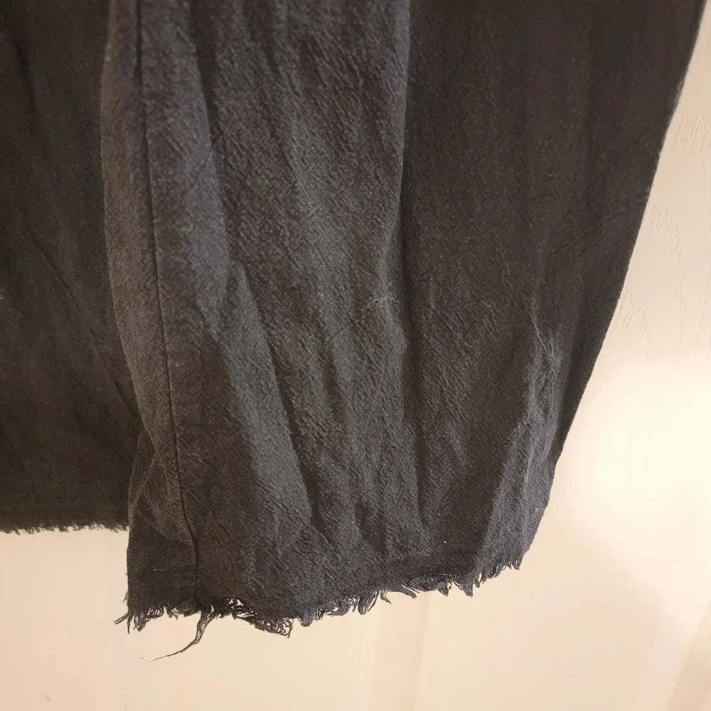 Tiger Mist Jumpsuit Sz M Straight Fray Leg Wash Black Coastal Lagenlook - Picture 4 of 10